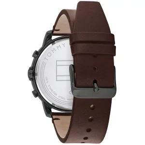 1791799 tommy hilfiger watch men gray dial leather brown strap quartz analog chronograph jameson 3