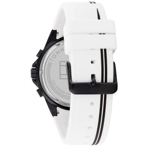 1791862 tommy hilfiger watch men white dial rubber strap quartz battery analog monthly weekly date aiden 4