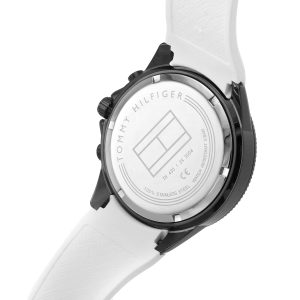 1791862 tommy hilfiger watch men white dial rubber strap quartz battery analog monthly weekly date aiden 9