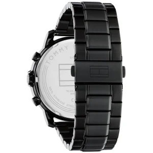1792049 tommy hilfiger watch men blue dial metal stainless steel black strap quartz battery analog jameson 4