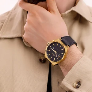 1792086 tommy hilfiger watch men black dial leather strap quartz battery analog dexter 6
