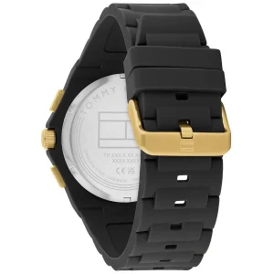 1792120 tommy hilfiger watch men black dial rubber strap quartz analog neo 3