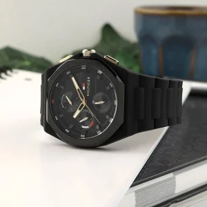 1792120 tommy hilfiger watch men black dial rubber strap quartz analog neo 5