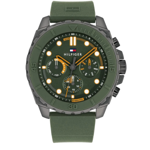 Montre Tommy Hilfiger 1710688 homme cadran vert bracelet silicone