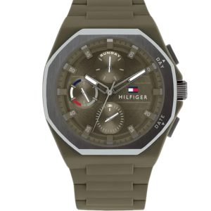 Montre Tommy Hilfiger 1792121 homme cadran vert bracelet silicone