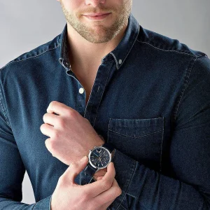 ar11216 emporio armani watch men blue dial leather strap quartz battery analog chronograph renato 13
