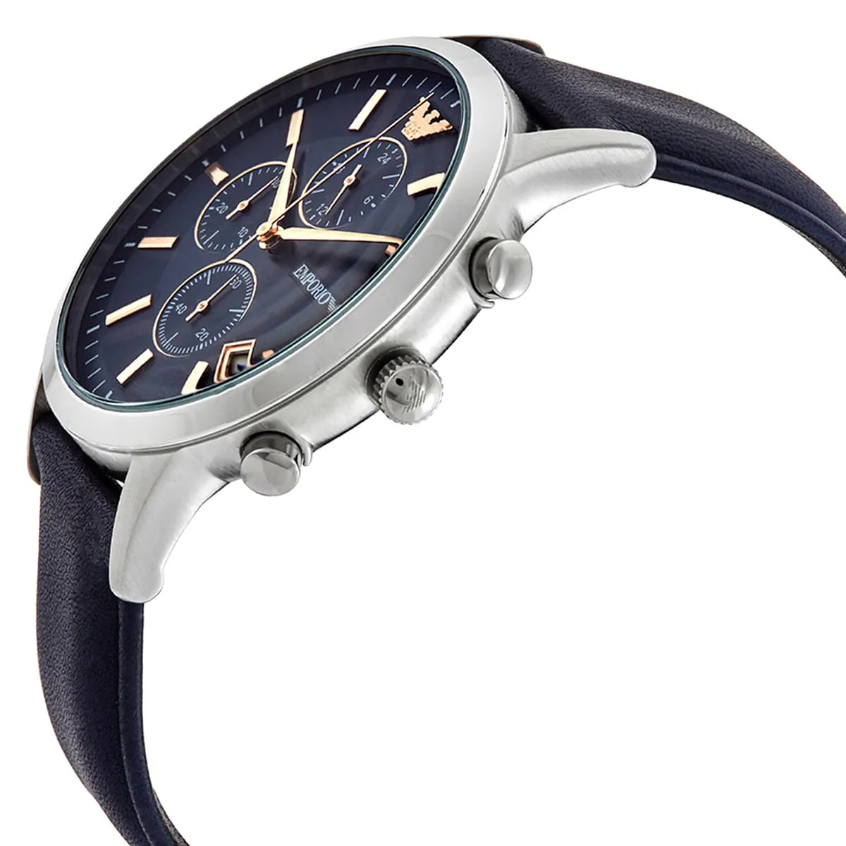 ar11216 emporio armani watch men blue dial leather strap quartz battery analog chronograph renato 4 ar11216 emporio armani watch men blue dial leather strap quartz battery analog chronograph renato 4