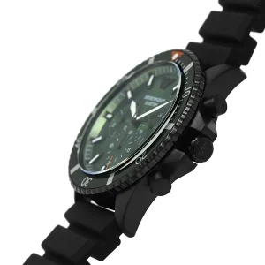 ar11463 emporio armani watch 100 meters men green dial rubber black strap quartz battery analog chronograph 11