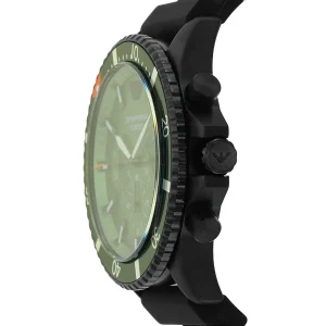ar11463 emporio armani watch 100 meters men green dial rubber black strap quartz battery analog chronograph 7