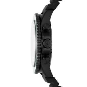 ar11463 emporio armani watch 100 meters men green dial rubber black strap quartz battery analog chronograph 8