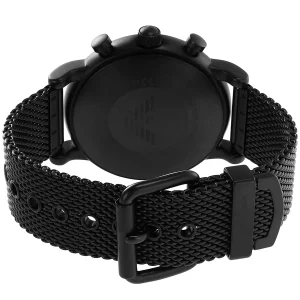 ar11470 emporio armani watch men green dial mesh stainless steel metal black strap quartz battery analog chronograph luigi 10