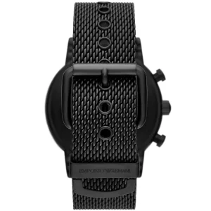 ar11470 emporio armani watch men green dial mesh stainless steel metal black strap quartz battery analog chronograph luigi 3