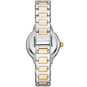 ar11524 emporio armani watch women mother of pearl white dial stainless steel metal silver gold strap quartz battery analog mia 3