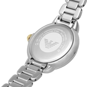 ar11524 emporio armani watch women mother of pearl white dial stainless steel metal silver gold strap quartz battery analog mia 6
