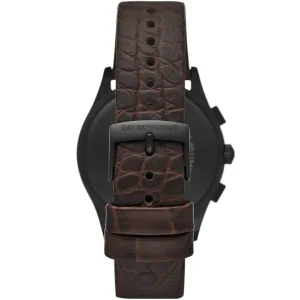 ar11549 emporio armani watch men black dial leather brown strap quartz battery analog chronograph 3 1024x1024