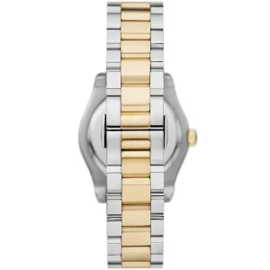 ar11559 emporio armani watch women crystal silver dial stainless steel metal gold strap quartz battery analog 3