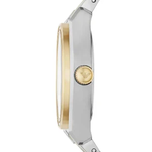ar11559 emporio armani watch women crystal silver dial stainless steel metal gold strap quartz battery analog 4
