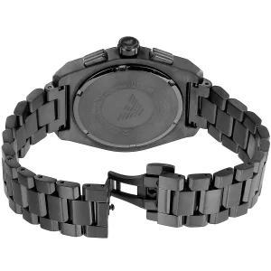 ar11561 emporio armani watch men blue dial gunstainless steel metal stainless steel metal black strap quartz battery analog chronograph federico 6