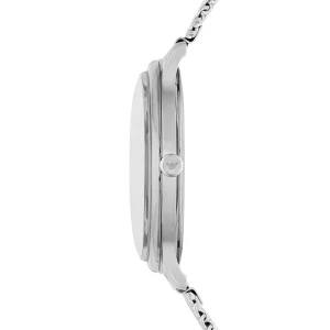 ar11571 emporio armani watch men blue dial stainless steel metal silver strap quartz battery analog 4