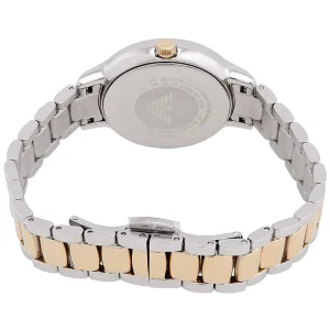 ar11576 emporio armani watch women crystals two tone blue dial metal stainless steel silver gold strap quartz analog cleo 3