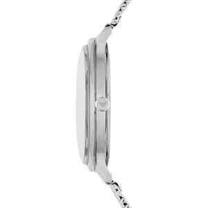 ar11578 emporio armani watch men green dial metal stainless steel silver mesh strap quartz analog minimalist 6