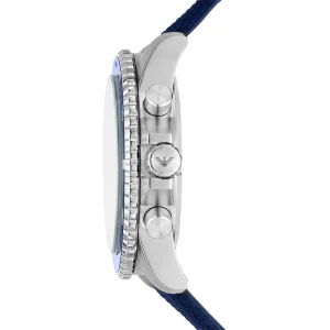 ar11588 emporio armani watch 100 meters men blue dial fibers strap quartz analog chronograph diver 6