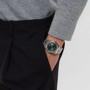 ar11621 emporio armani watch men green dial metal stainless steel silver strap quartz analog federico 9
