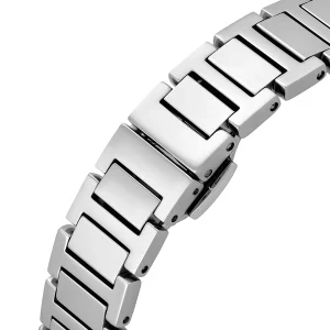ar11625 emporio armani watch women mother of pearl crystals silver square dial metal stainless steel strap quartz analog genni 5