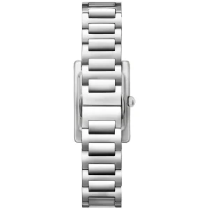 ar11625 emporio armani watch women mother of pearl crystals silver square dial metal stainless steel strap quartz analog genni 8