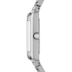 ar11625 emporio armani watch women mother of pearl crystals silver square dial metal stainless steel strap quartz analog genni 9