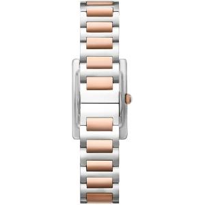ar11626 emporio armani watch women mother of pearl crystals two tone silver square dial metal stainless steel rose gold strap quartz analog genni 8