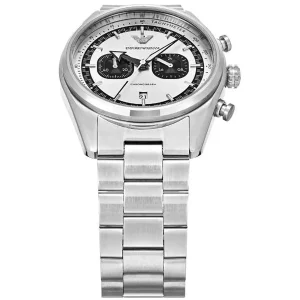 ar11636 emporio armani watch chronograph men silver dial metal stainless steel strap quartz analog racer 2
