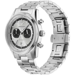 ar11636 emporio armani watch chronograph men silver dial metal stainless steel strap quartz analog racer 4