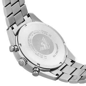 ar11636 emporio armani watch chronograph men silver dial metal stainless steel strap quartz analog racer 5