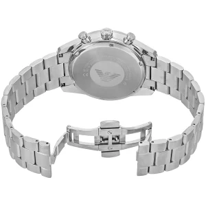 ar11636 emporio armani watch chronograph men silver dial metal stainless steel strap quartz analog racer 7