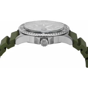 ar11638 emporio armani watch 100 meters men green dial rubber strap quartz analog world explorer 4