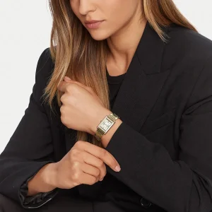 ar11659 emporio armani watch women crystals white square dial metal stainless steel gold strap quartz analog ganni 12
