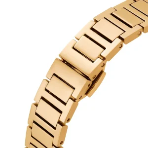 ar11659 emporio armani watch women crystals white square dial metal stainless steel gold strap quartz analog ganni 6