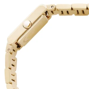 ar11663 emporio armani watch women crystals white square dial metal stainless steel gold strap quartz analog ganni 15