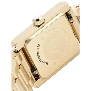ar11663 emporio armani watch women crystals white square dial metal stainless steel gold strap quartz analog ganni 16