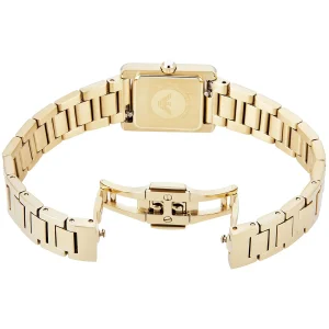 ar11663 emporio armani watch women crystals white square dial metal stainless steel gold strap quartz analog ganni 7
