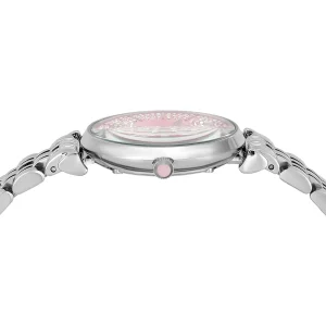 ar11686 emporio armani watch women crystals pink dial metal stainless steel silver strap quartz analog gianni t bar 4