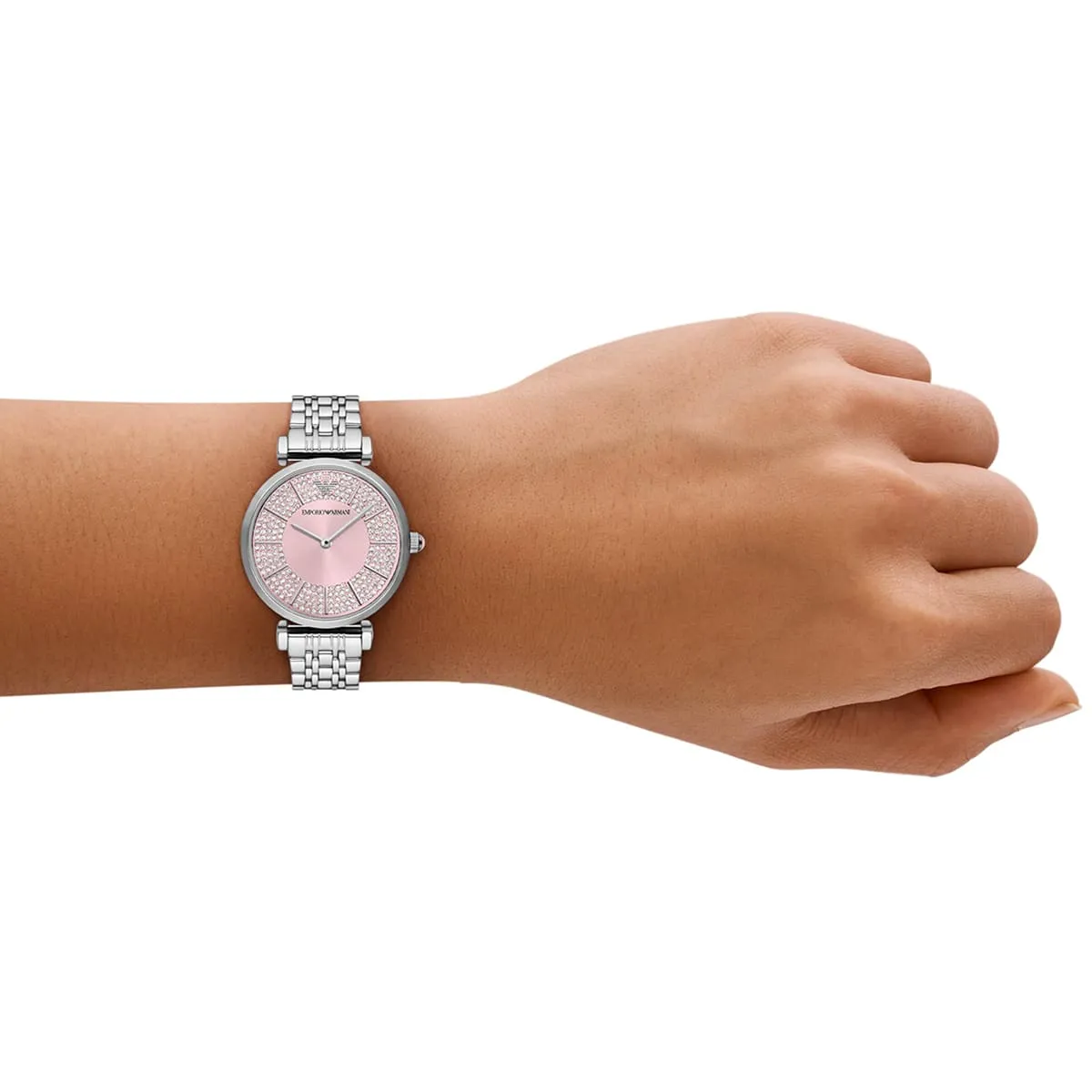 ar11686 emporio armani watch women crystals pink dial metal stainless steel silver strap quartz analog gianni t bar 8 ar11686 emporio armani watch women crystals pink dial metal stainless steel silver strap quartz analog gianni t bar 8