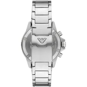 ar11722 emporio armani watch 100m 330ft solar men arabic numbers gray dial metal stainless steel silver strap quartz analog chronograph world explorer 3