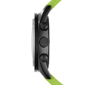 ar6115 emporio armani watch men black dial rubber green strap quartz battery analog chronograph tazio large 3