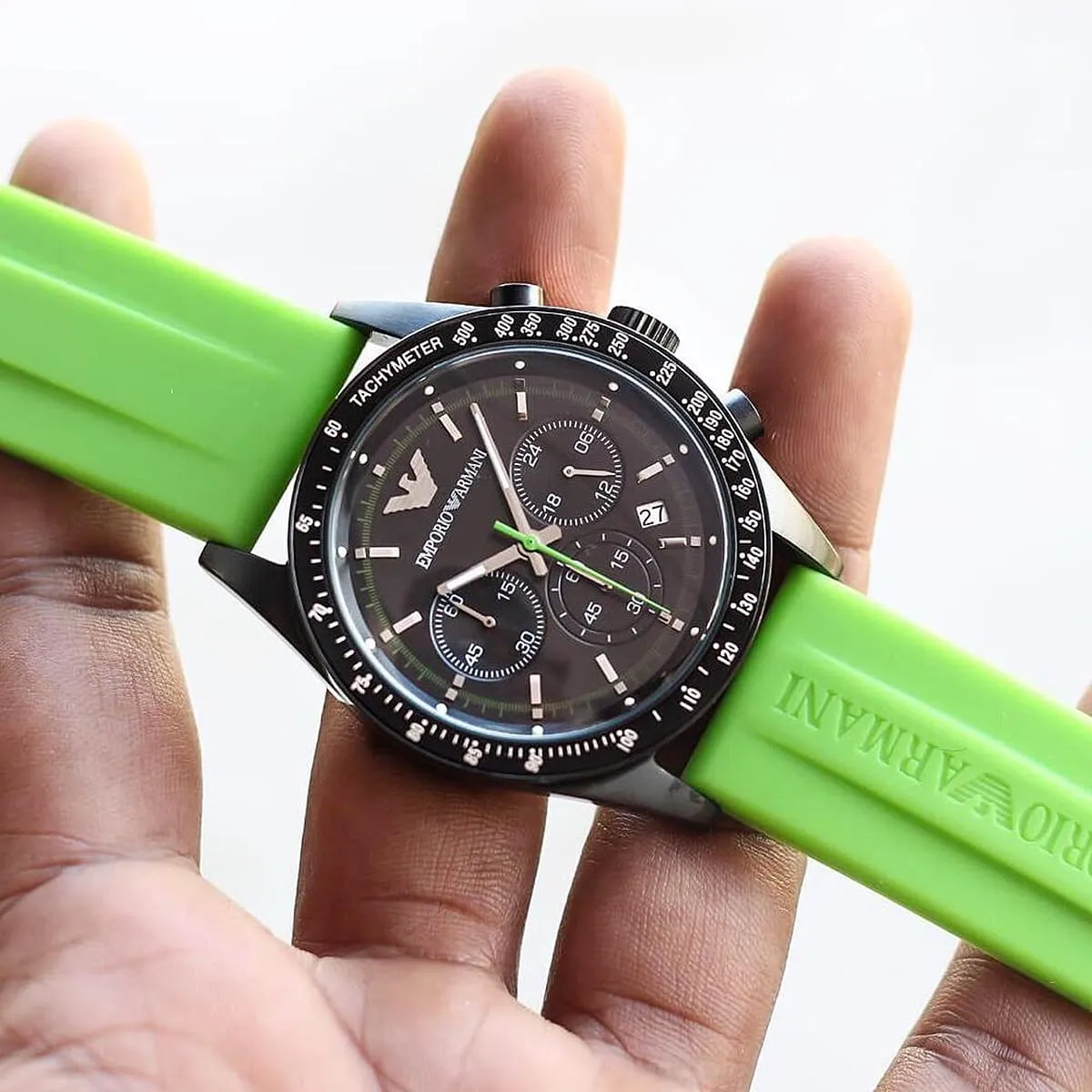 ar6115 emporio armani watch men black dial rubber green strap quartz battery analog chronograph tazio large 4 ar6115 emporio armani watch men black dial rubber green strap quartz battery analog chronograph tazio large 4