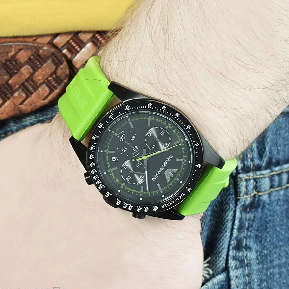 ar6115 emporio armani watch men black dial rubber green strap quartz battery analog chronograph tazio large 5 ar6115 emporio armani watch men black dial rubber green strap quartz battery analog chronograph tazio large 5