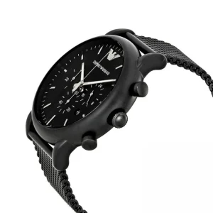 emporio armani ar1968 black dial chronograph mens watch 843306