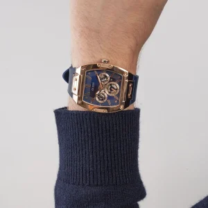 gw0202g4 guess square watch men blue dial rubber strap quartz battery analog phoenix 11