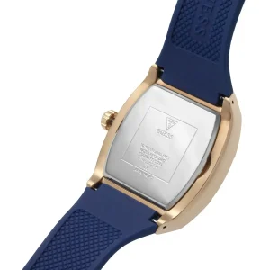 gw0202g4 guess square watch men blue dial rubber strap quartz battery analog phoenix 3
